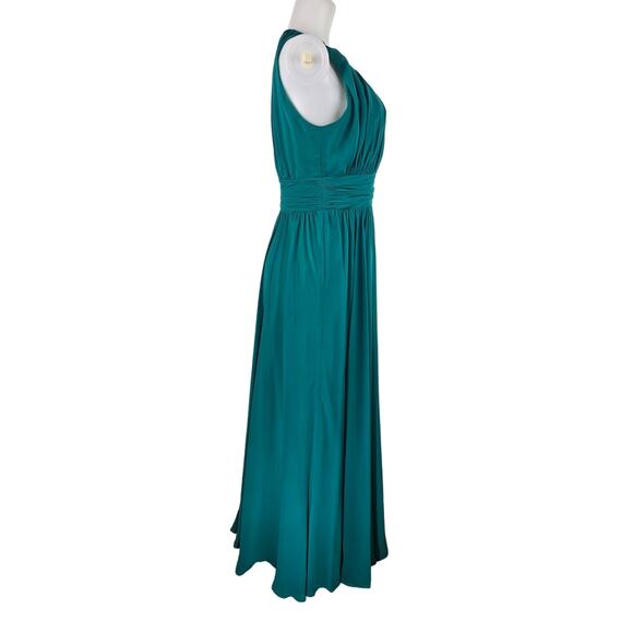 Badgley Mischka Green Women's Long Flowy Romantic Formal Dress 10 - Picture 4 of 7